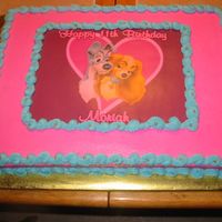 Lady And The Tramp Edible image with buttercream cream icing