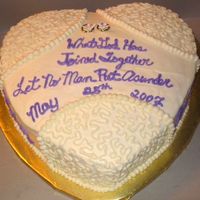 Heart Wedding Cake All white cake with all buttercream icing.