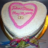 Spring Wedding Cake Chocolate wedding cake with buttercream icing.