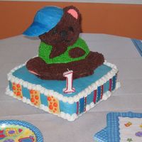 Son's 1St Birthday This cake was made for my son's first birthday. I designed the cake to match the plates I ordered for the party.