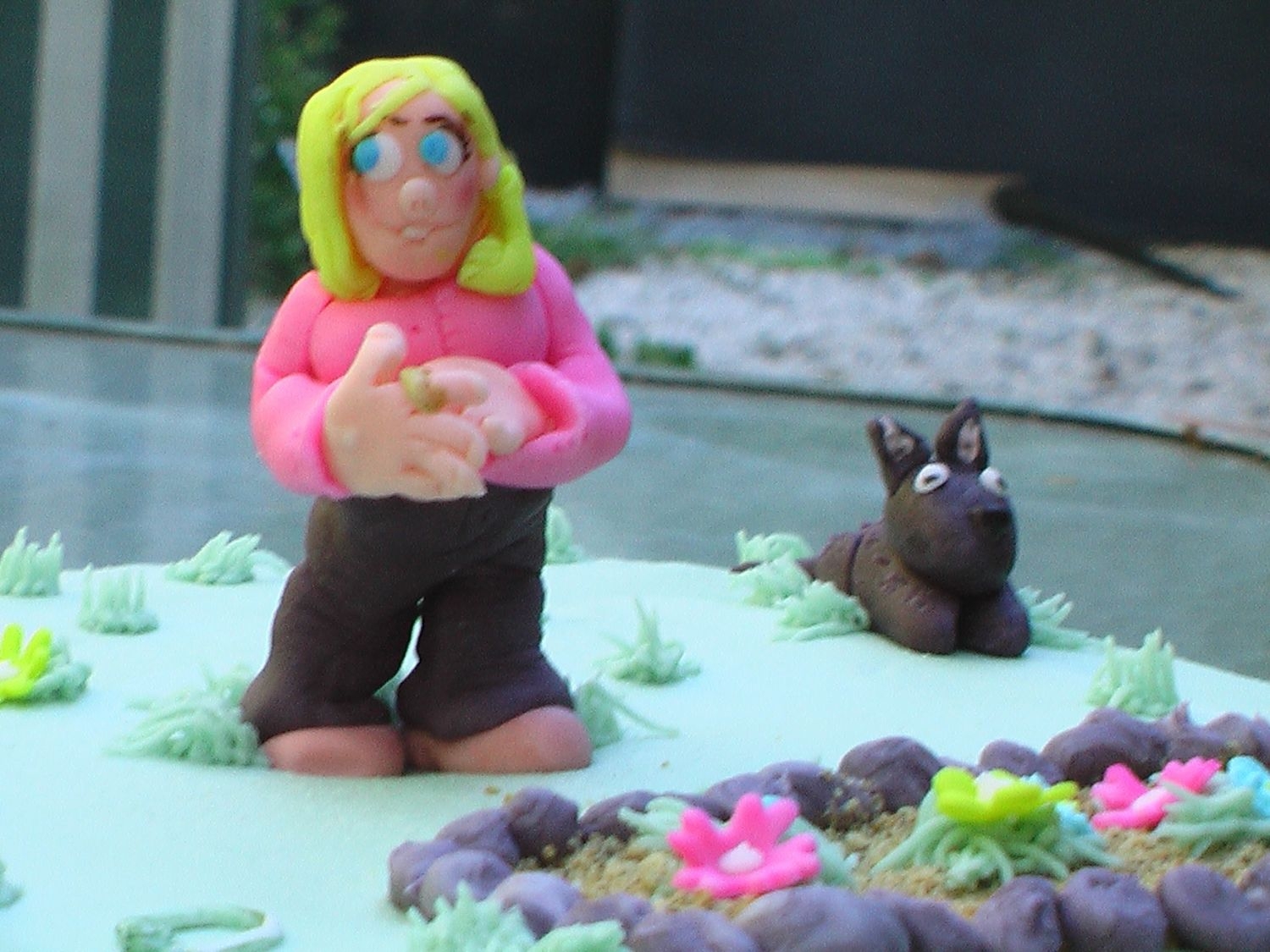 Ruth 3d figure. Second one I've done. Messed up her eyelashes and had trouble getting her to stand. Ended up putting skewers through her...