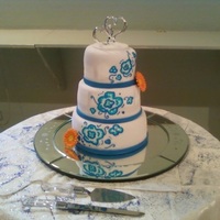 Blue Brush Embroidery I tried to get the bride to use another color scheme, even navy blue, but this is what she wanted. Simple and chic. She and her husband are...