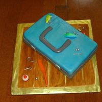 Tackle Box Took inspiration from several versions of this cake. This was a last minute birthday cake, red velvet and cream cheese icing. Covered in...