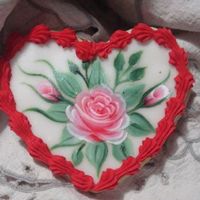 Painted_Cookie.jpg Hand painted cookie, rolled fondant and royal icing. using food gel colores