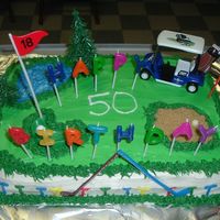 Rick's Birthday Cake Made this for my Stepdad's 50th bday. Pineapple cake with cream cheese and pineapple filling.