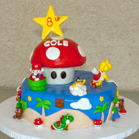 Super Mario Bros My son loves Super Mario Bros so I made him this cake for his 8th birthday. The characters were inspired by some I saw on this site. The...