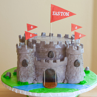 Medieval Castle A cake I just made for a 6 year old boy. This was a LOT of work!! Turrets are made with Rice Krispie Treats.