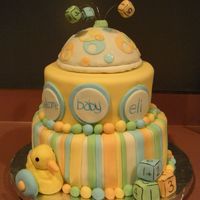 Baby Shower Covered in fondant with fondant accents