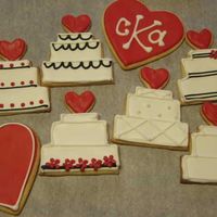 Wedding Cookies These are cookies that I did for a wedding. Colors were red, black and white. Sugar cookies with Antonia's icing.