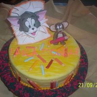 Tom Y Jerry ESTA TORTA SE LA HICE A MI SOBRINITO QUE CUMPLIO 3 A&Ntilde;OS, LE ENCANTA VER A TOM Y JERRY