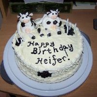 Cow Birthday Cake I made this for my mom. She used to collect cows so all of the girls at church started calling her heifer! The cake is carrot cake with...