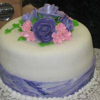 50Th Birthday Cake this was my first MMF cake and sugar flowers....i came out better then i thought i hope i get better & better.