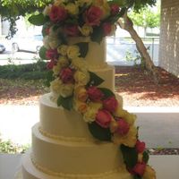 Wedding Cake butter cream with fresh roses