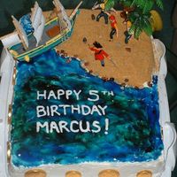 Marcus' 5Th Birthday Cake This was for my friends 5yr old son....who's birthday theme was Pirates. He loved it!! :)
