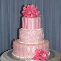 Pink Fondant With Oriental Peonies I made this cake in the class I took with Colette Peters in Chicago... what a talented woman she is!! The Oriental Peonies are gumpaste.