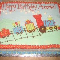 Train Cake Inspired by CC! This cake was for a two year old boy's birthday party.