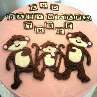 Baby Shower Monkey Cake This was for some parents-to-be who happen to love monkeys. It's a four-layer chocolate cake filled and frosted with bc. The letter...