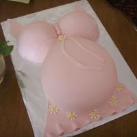 Belly Cake My first belly cake! Everyone loved it - Lemon cake with BC covered in MMF with gumpaste flowers.Very fun to do!