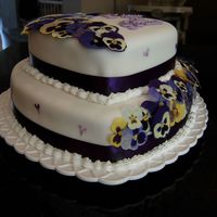 Pansy Wedding Cake 3 Front view