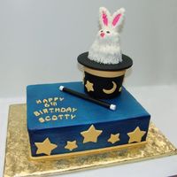 Magic Cake Here is yet another magic cake. This time the Mom didn't want the "table" decorated like a magic black art table. Cake is 2...