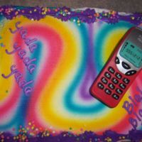 Cell Phone Cake I love working with the airbrush. The brighter the colors the better. This is a fun one to do.