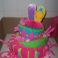 Chloe's Cake buttercream with fondant decor and gumpaste bows & swirls