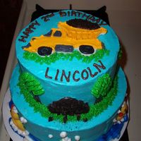 Lincoln's Cake Ducks n' Trucks...vanilla cake iced in Buttercream.