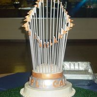 World Series Trophy Cake This cake was done for my DH coworker for a Baseball Gala Event.