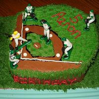 Play Ball! This is a cake I made for my nephew's 5th birthday. It is a three layer cake iced with chocolate and buttercream icings. I made the...