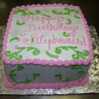 Stephanie's Birthday Cake Tinkerbell colors inspired this cake. Thanks TT for the inspiration on making the scrolling shiney!