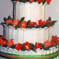 Fenced Tulips sugarpaste tulips enclosed in white chocolate fence