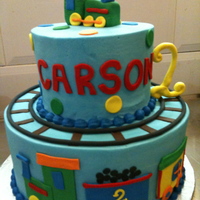 Train Birthday Buttercream with fondant accents.