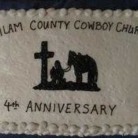 Cowboy Church Cake This cake was an Italian Cream cake with the coconut in the icing. That made the icing look "lumpy", but it was very good!