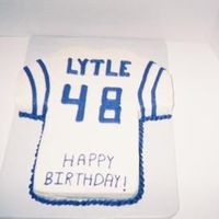 K-State Jersey I made this for a lady who is a huge K-State fan. Chocolate cake with vanillabuttercream.