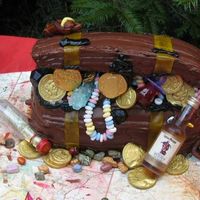 Treasure Chest Cake I couldn't have pulled this off without help from the cakes like this on the site before me! This was for a pirate themed suprise...