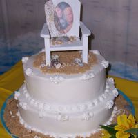 Wedding Shower vanilla pound cake, coconut cake, brown sugar as sand.