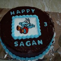 Boy Birthday Cake This is a butter cake with chocolate icing (which did not behave for me!) and the pic of gonzo is a fbct and buttercream blue. Fun cake I...