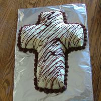 Cross Cake This is a white cake with white chocolate ganache that I made for Easter