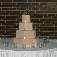 Wedding Cake My first wedding cake!! I made this cake for a coworkers wedding. It is a styrofoam cake that is covered with fondant.