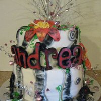 Black & White Sweet Sixteen Cake 