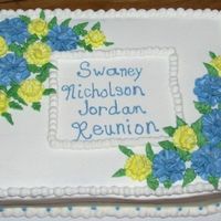 Snj Reunion Ignore the big bulge of icing. :D It tried to slide right off the cake.