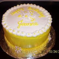 Birthday Cake Buttercream with gumpaste daisies....I was in a daisy mood!!