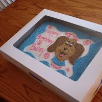 Children's Dog Birthday Cake This was for my friend's daughter, who turned four and LOVES "doggies." Yellow cake with buttercream frosting. I built the...