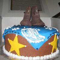 Fondant Decorations With Chocolate Buttercream Frosting This was for a cowboy themed baby shower