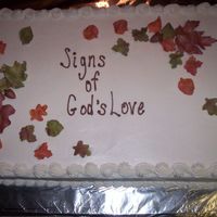 Autumn Leaves A cake made for the parish mission at my church. Large leaves are all gumpaste; smaller ones and acorns are 50/50. I was amazed at how much...