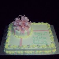 First Bow! All buttercream except gumpaste/fondant bow