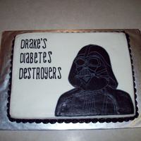 Darth Vader All buttercream; "cake" is actually a giant Rice Krispy Treat