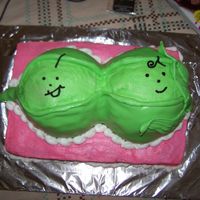 Two Peas In A Pod Chocolate cake balls with BC covering with fondant as the pod.