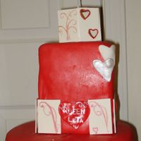 Queen Of Hearts yellow cake with chocolate icing covered in fondant birthday theme was queen of hearts! I enjoyed this cake branching out more and more...