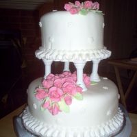 Wilton Class 3 Final cake from Wilton 3 class. I love the fondant roses!